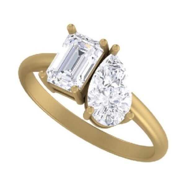 Emerald & pear ring