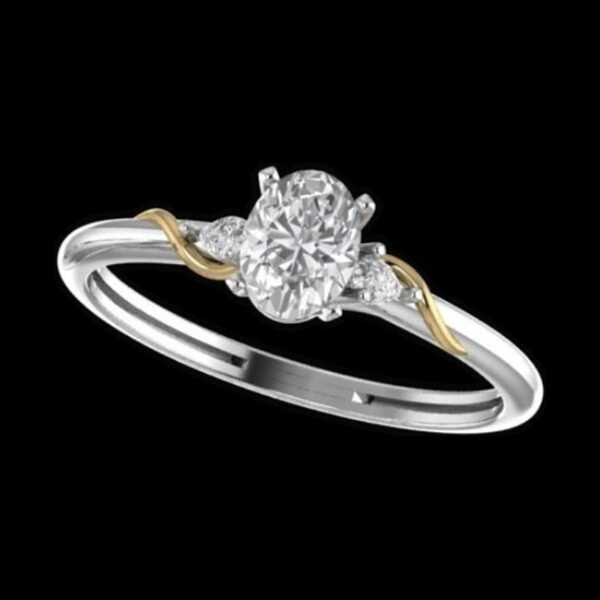 Oval trilogy with gold vine