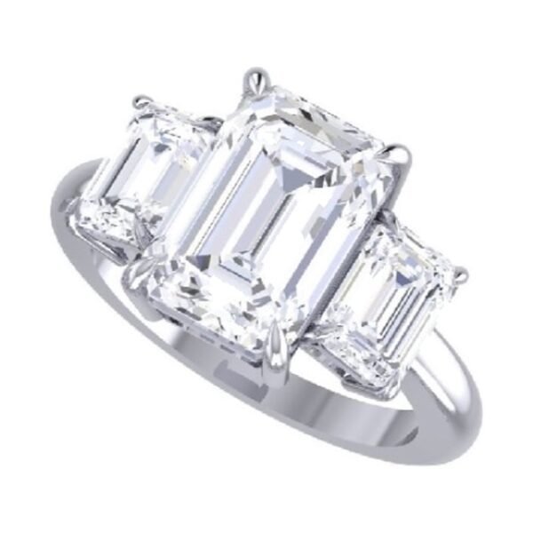 Emerald three-stone