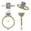 Elongated cushion solitaire