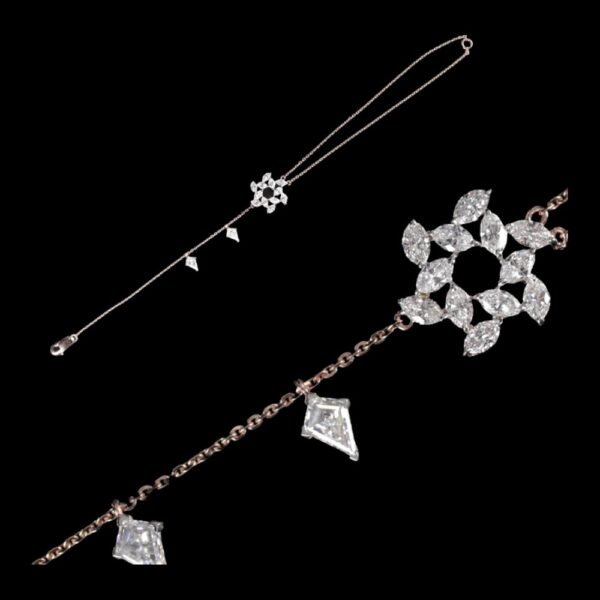 Marquise flower charm bracelet