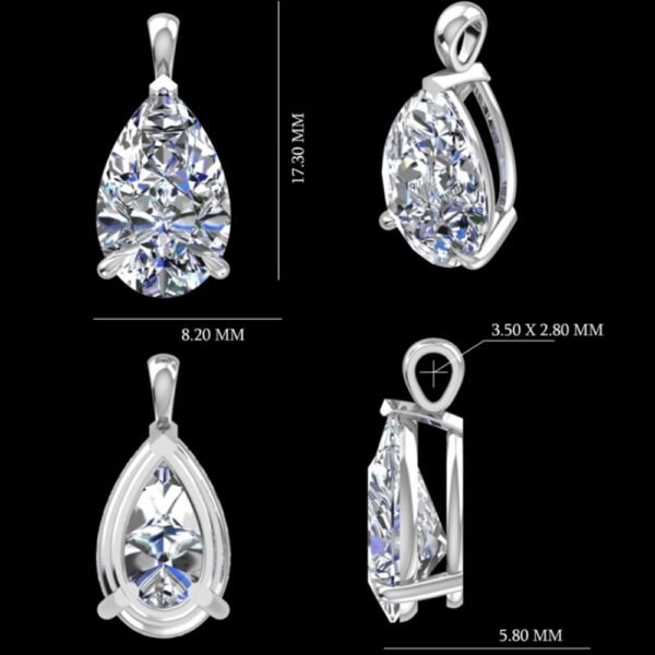 Pear solitaire pendant