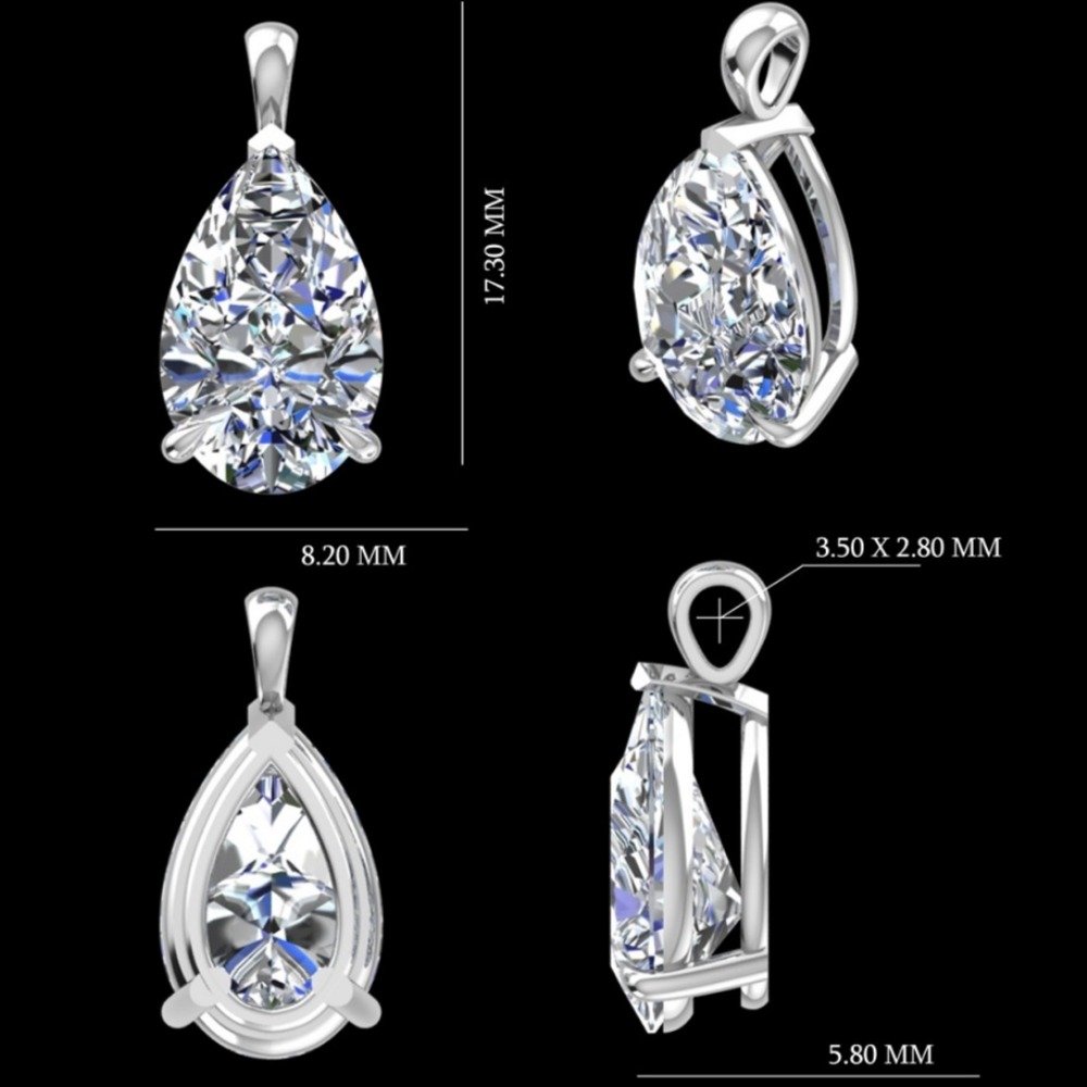 Pear solitaire pendant